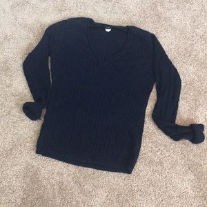 Navy light weight cable knit sweater